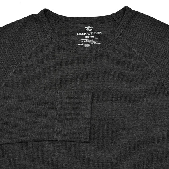 Mack Weldon Waffle Knit Crewneck Shirt Knit Mens Medium Gray Long Sleeve Thermal - Picture 1 of 7